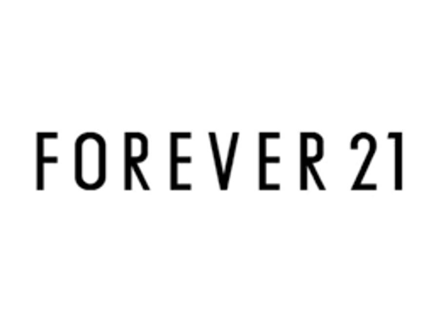Forever 21 桌布 壁紙 — 大膽黑色 forever 21 標誌居中於純白背景，極簡品牌形象。