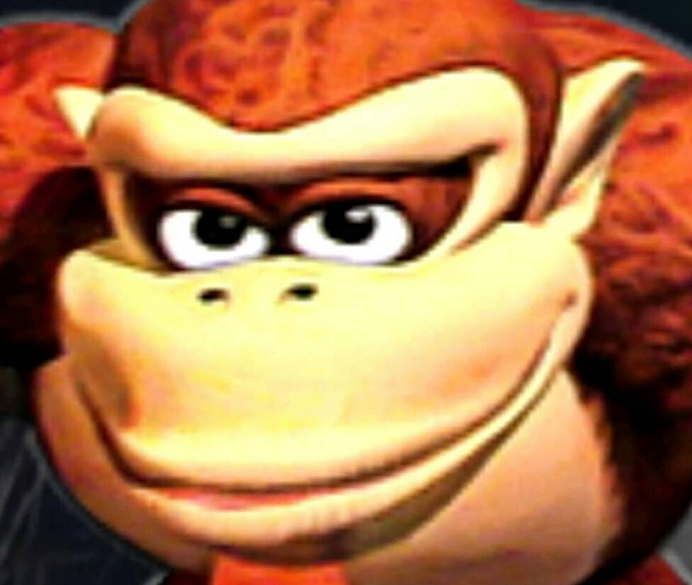 Donkey Kong 桌布 壁紙 — 大金剛眉頭緊鎖、表情堅定的特寫。