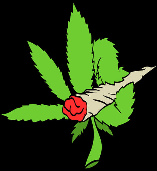 大麻葉與玫瑰圖像 壁紙
