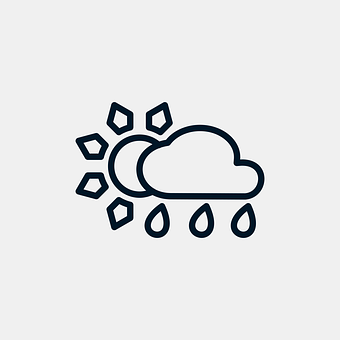 天氣圖標 太陽 雲 雨 壁紙