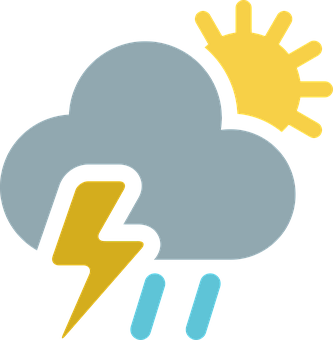 天氣圖標 雲朵 閃電 雨滴 太陽 壁紙