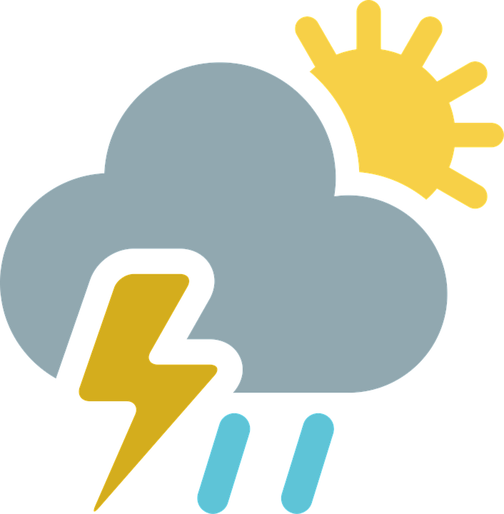 天氣圖示 雲 閃電 雨 太陽 壁紙