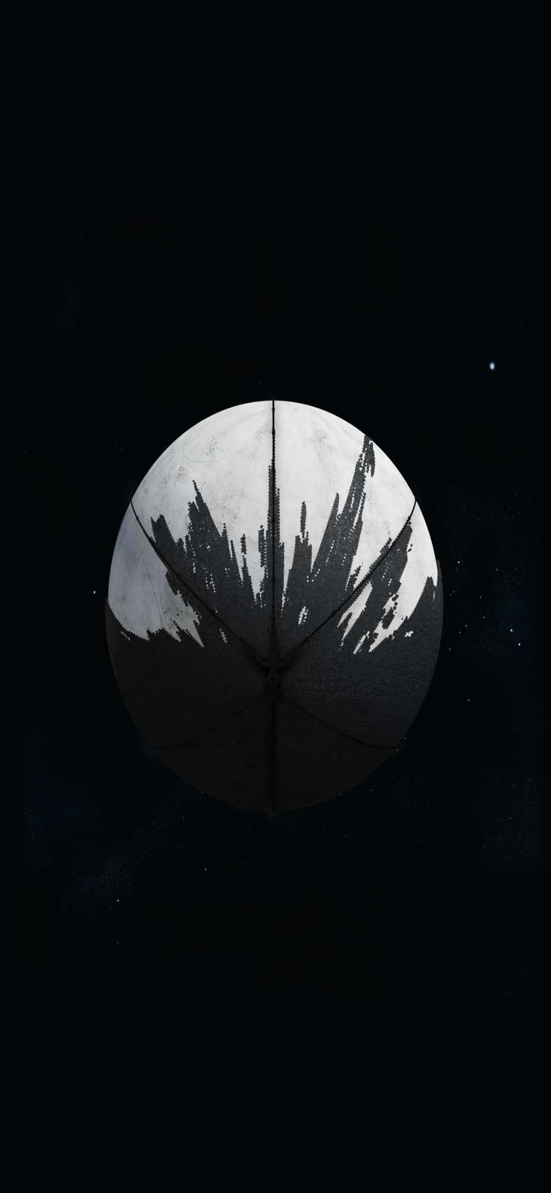 天空中一艘太空船的黑白影像 壁紙
