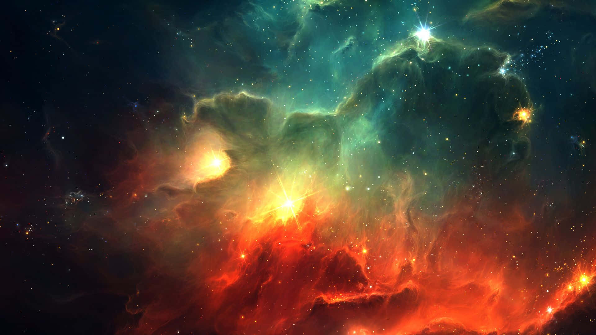 太空中五彩繽紛的星雲