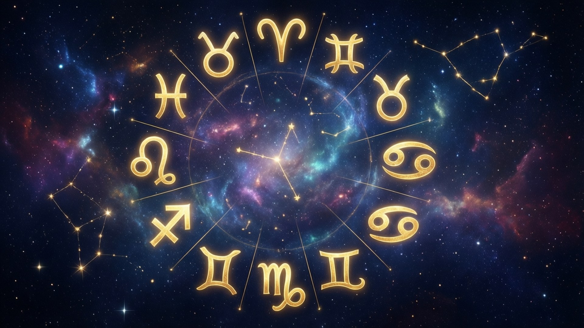 太空中的黃道十二宮輪盤 壁紙