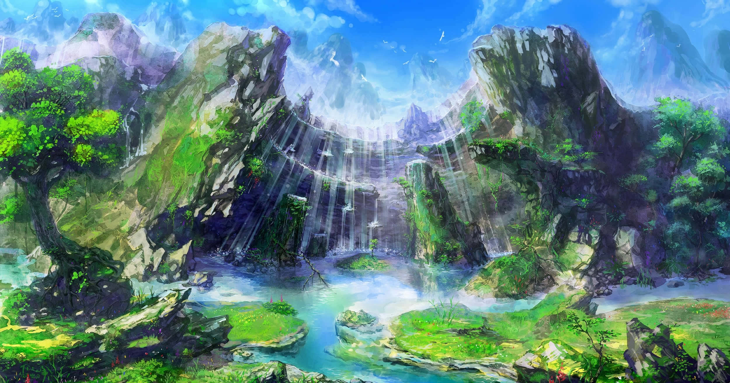 奇幻島嶼背景 壁紙