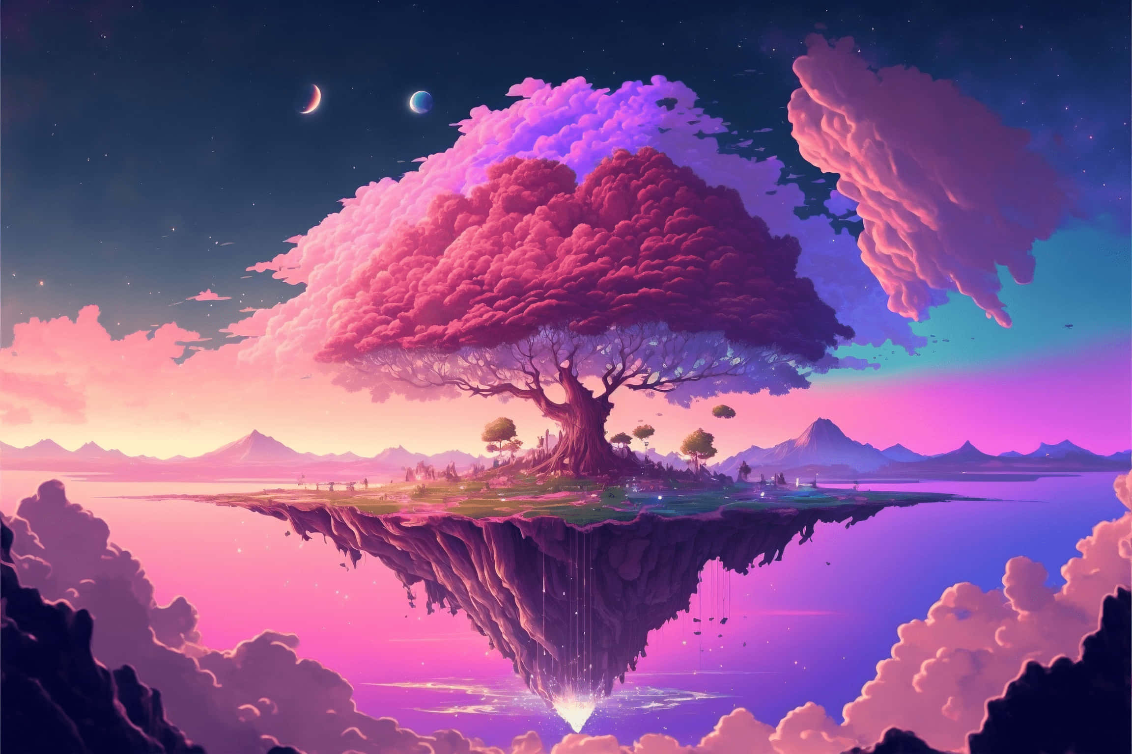 奇幻島嶼背景 壁紙