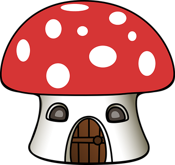 奇幻蘑菇屋插畫 壁紙