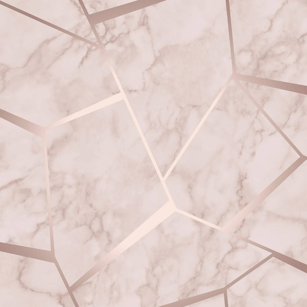 Pink Marble 桌布 壁紙 — 奢華的玫瑰金幾何圖案覆蓋在帶有細微紋理的柔和粉紅色大理石背景上。