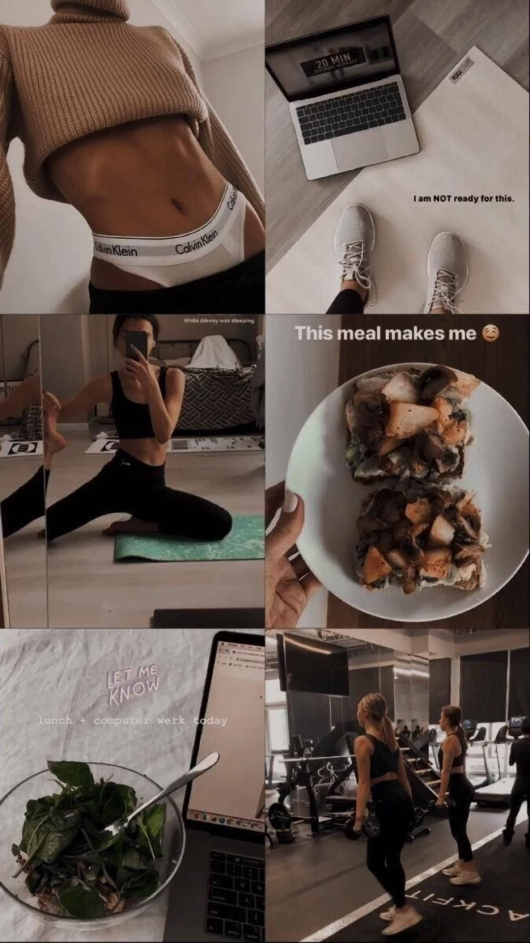 女孩風格拉拉隊瑜珈拼貼 壁紙