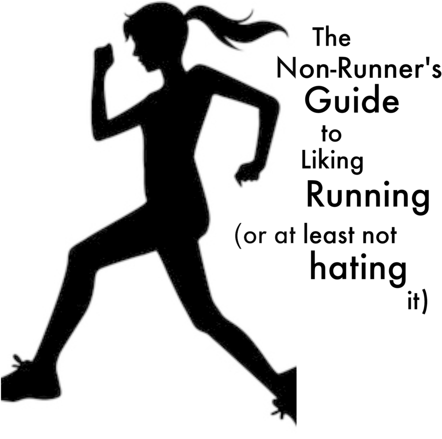 running 桌布 壁紙 — 女性跑者運動中的剪影，背景為純白色，並有部分文字疊加。