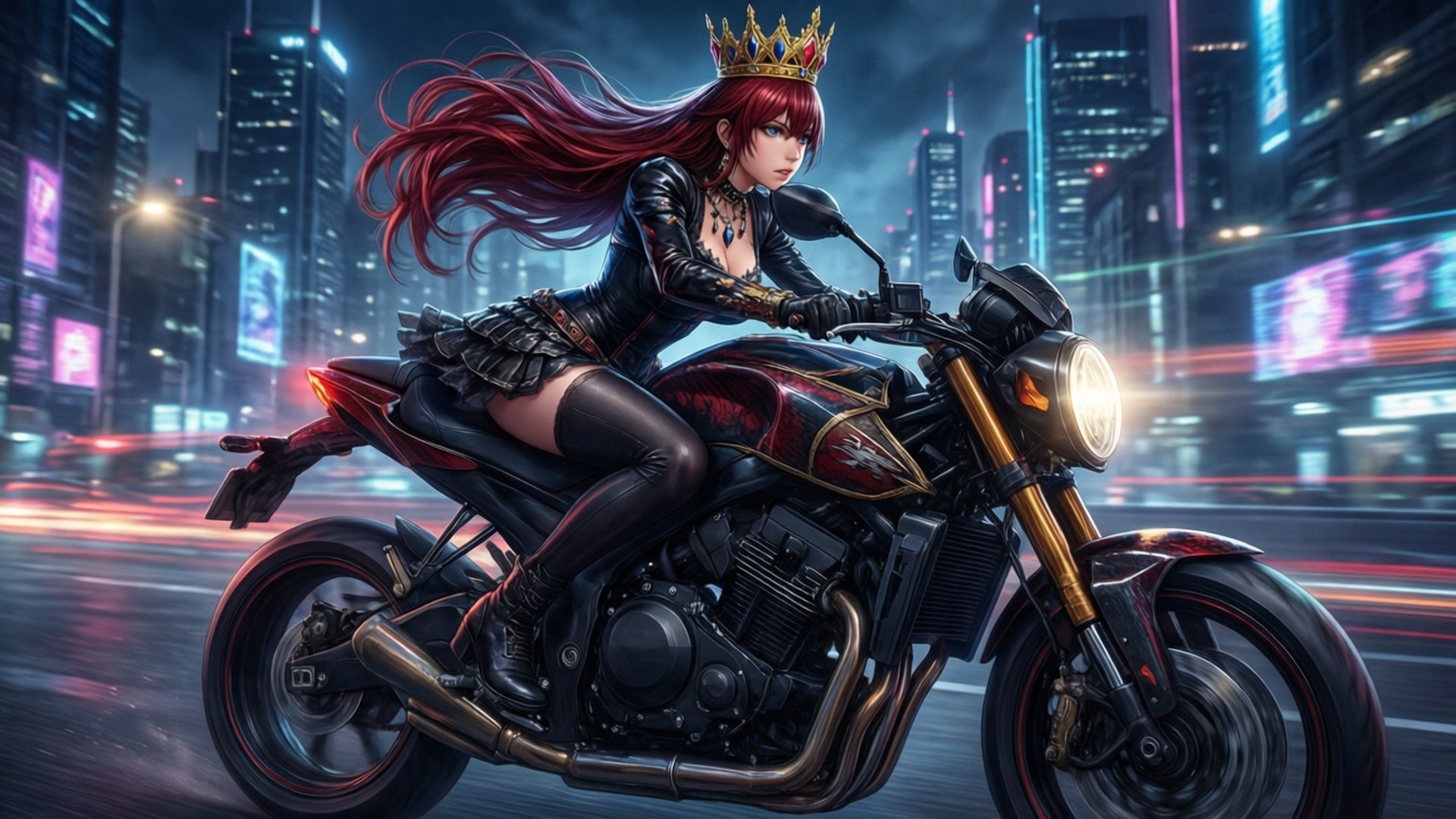 女王的霓虹夜騎 壁紙