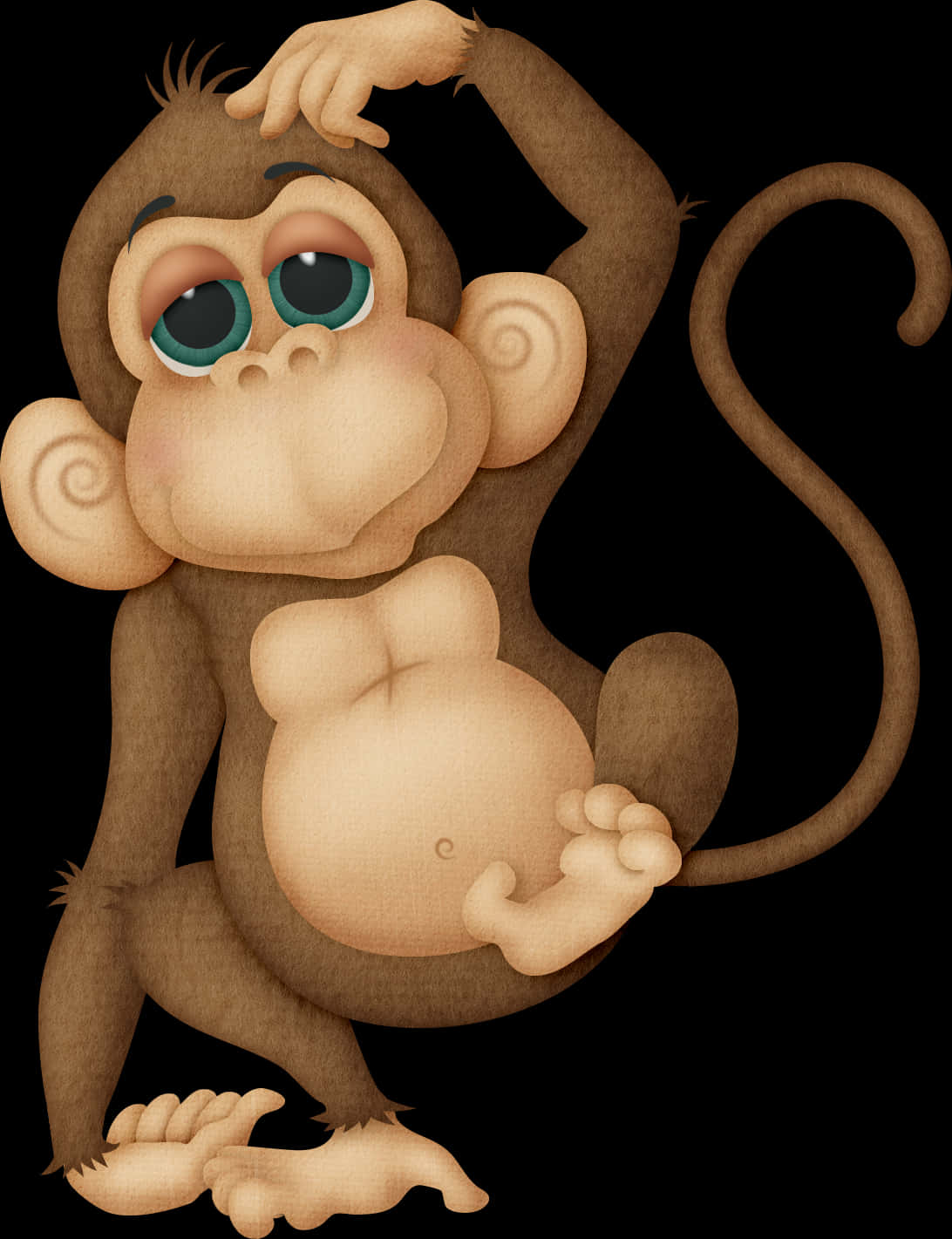 好奇卡通猴子 壁紙