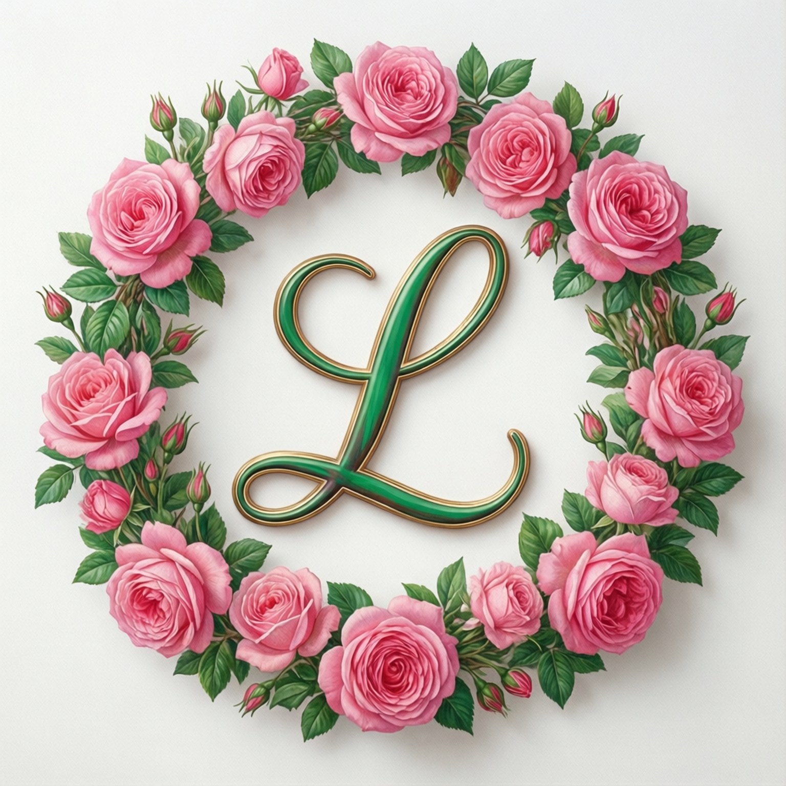 字母L花圈圖案 壁紙