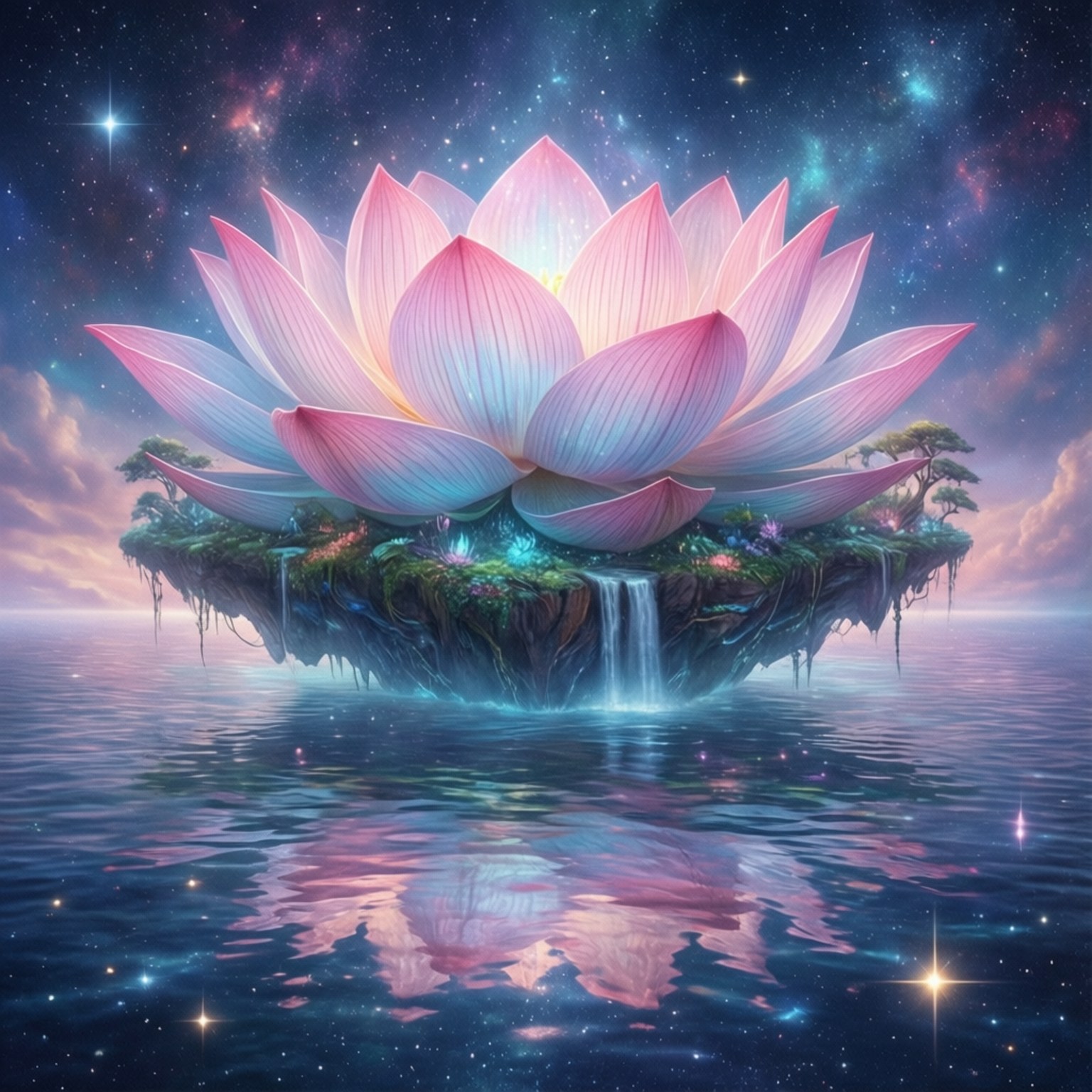 宇宙中的蓮花島 壁紙