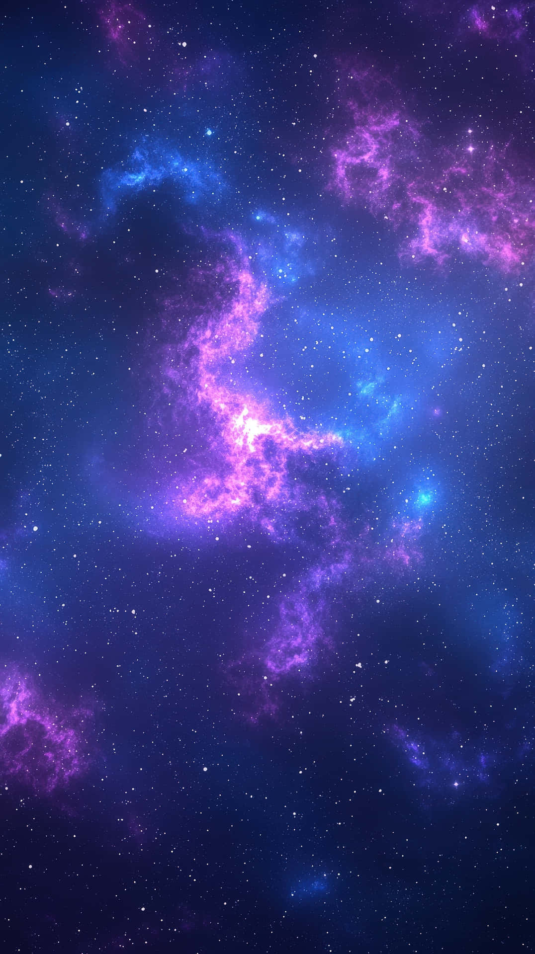 Glowing Blue and Purple Nebula with Stars - Cosmic Celestial Beauty in Deep Space 壁紙 — 宇宙星雲在星空背景下以鮮豔的紫色和電光藍色旋轉。