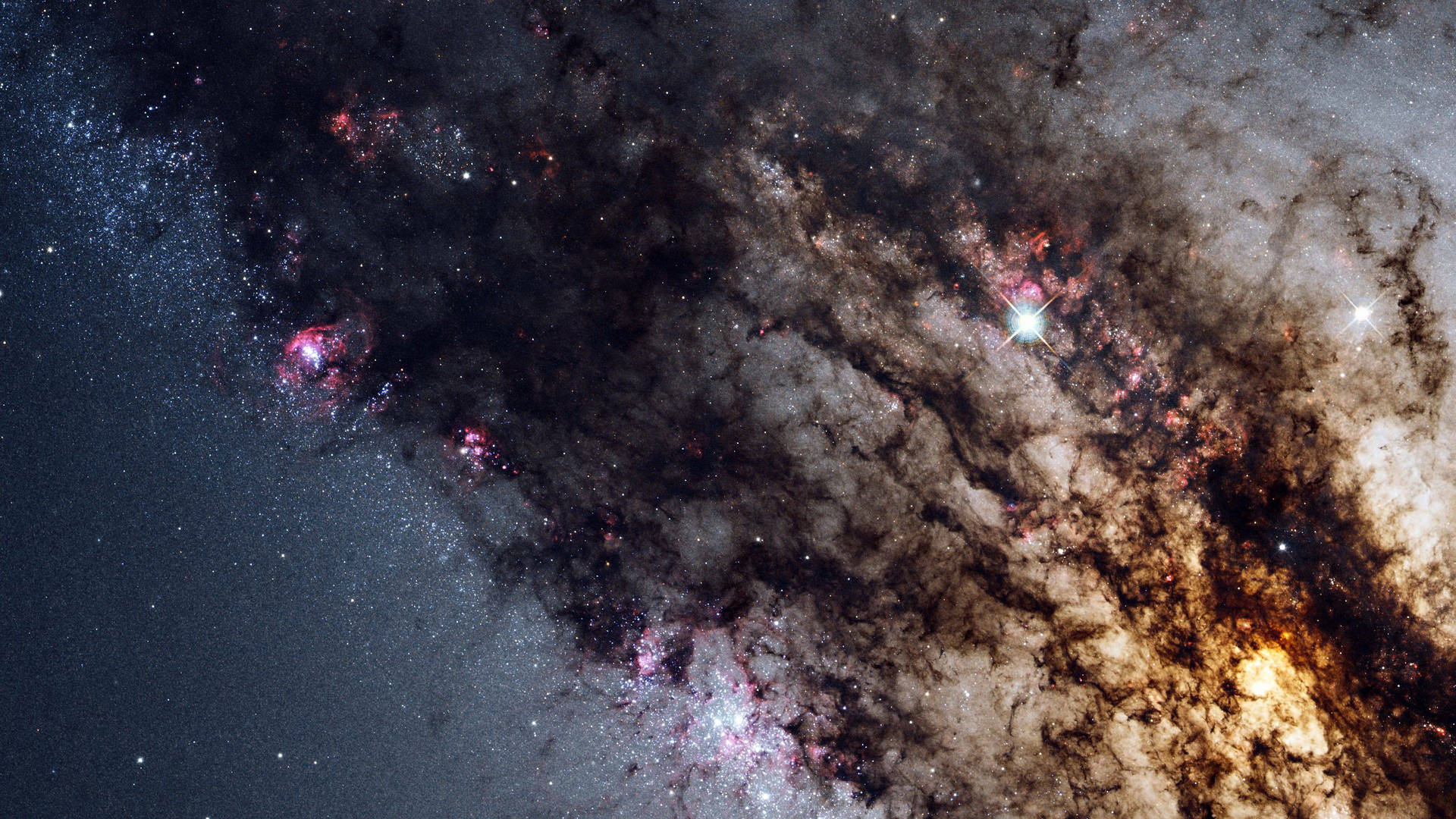 色彩繽紛的宇宙星雲，在深空中閃耀著發光的氣體雲和星星。 — 3840x2160 動態圖片 壁紙