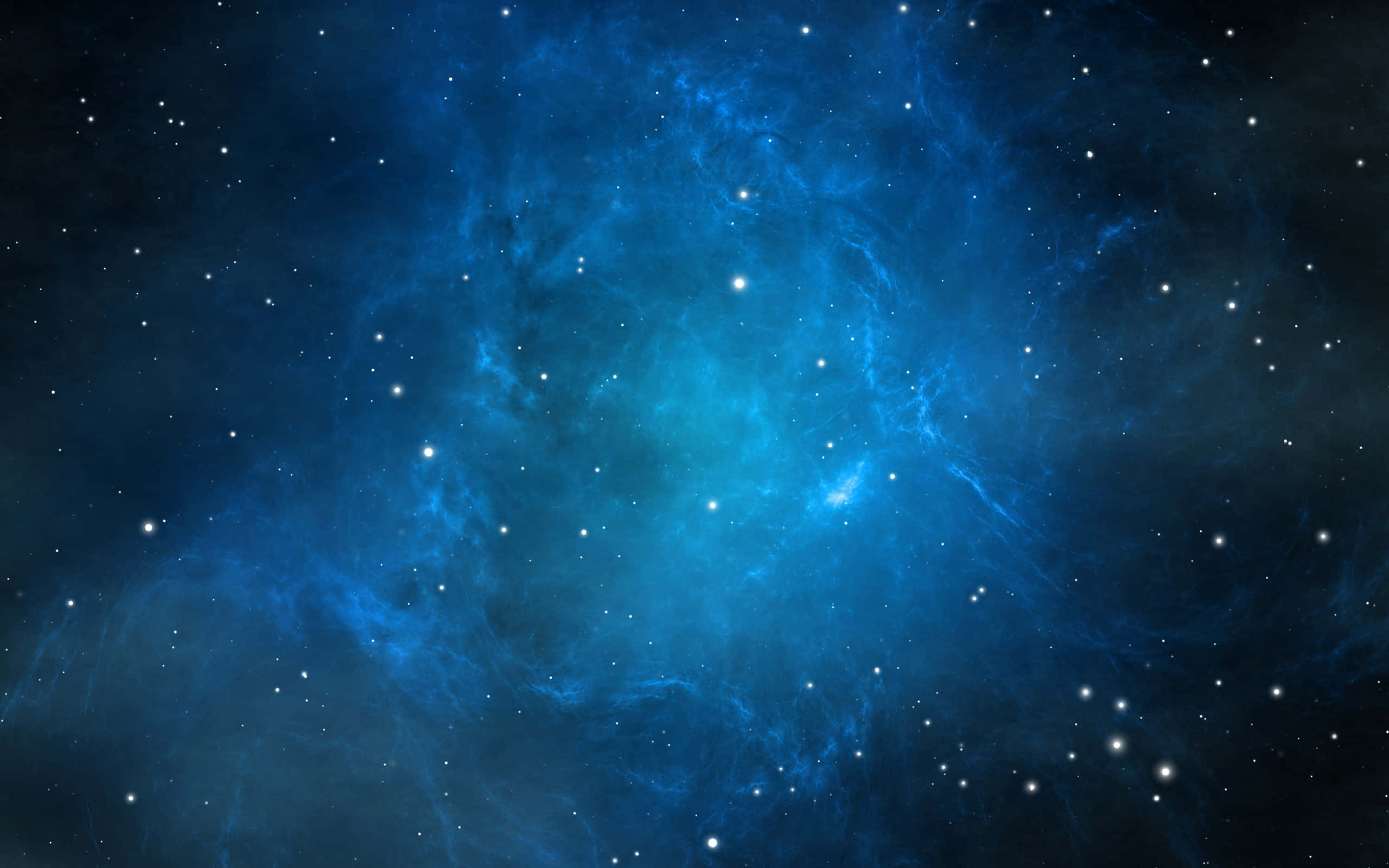Galaxy Stars 桌布 壁紙 — 宇宙星雲在深空星場中散發出充滿活力的藍色光芒。