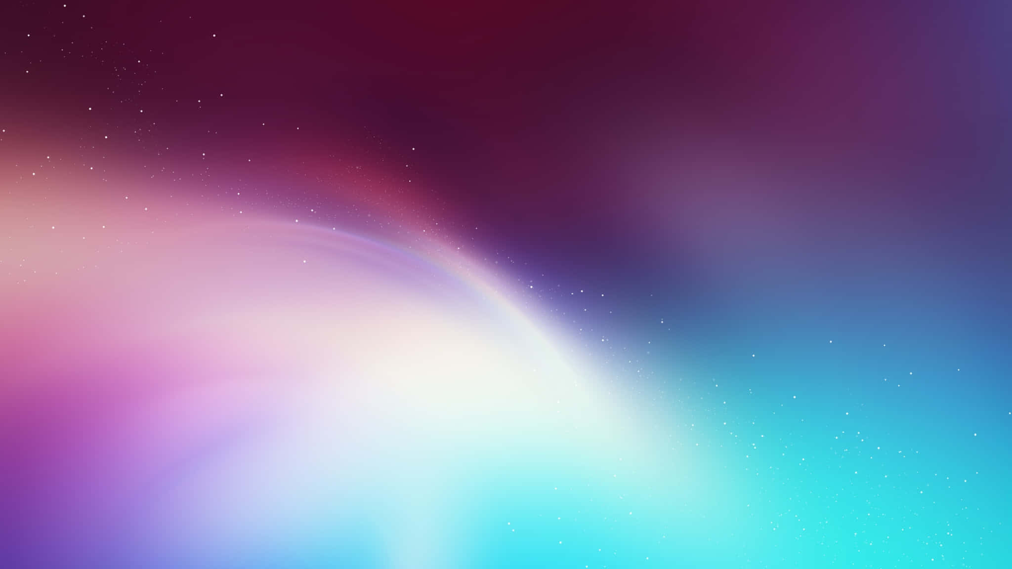2048x1152 桌布 壁紙 — 宇宙漩渦，洋紅紫與青藍色交織，閃爍星星與柔和光線漸變。