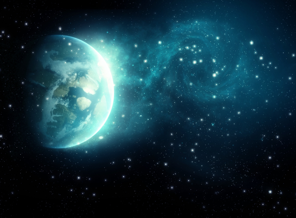 宇宙藍色星系 壁紙