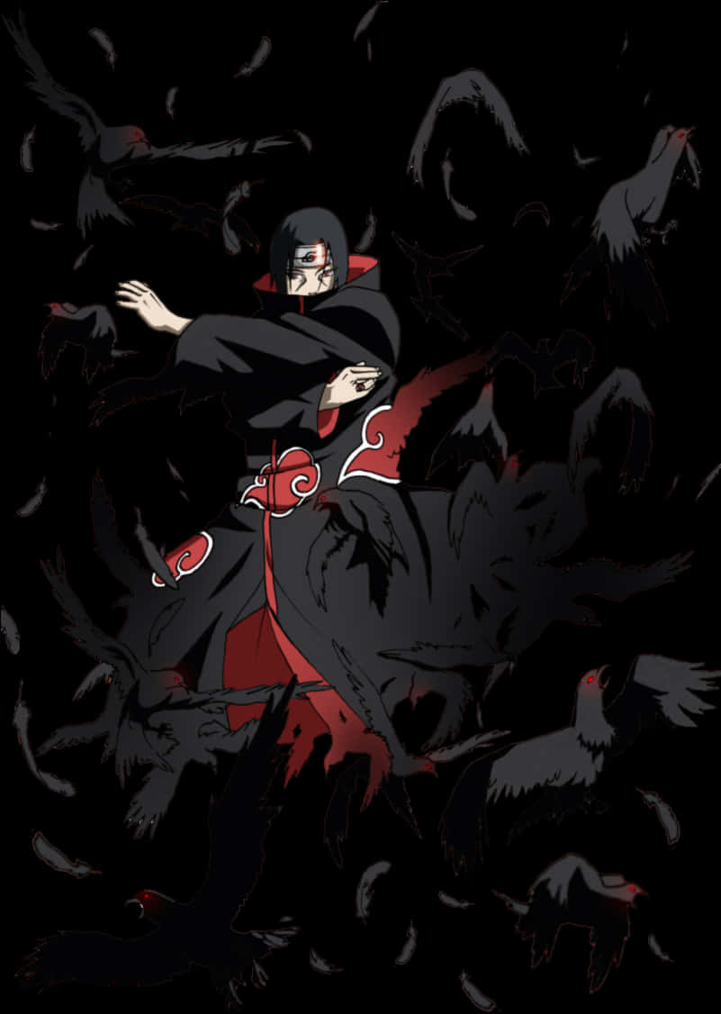 宇智波鼬 Crow Illusion 壁紙，透明背景 PNG — 宇智波伊勢 壁紙