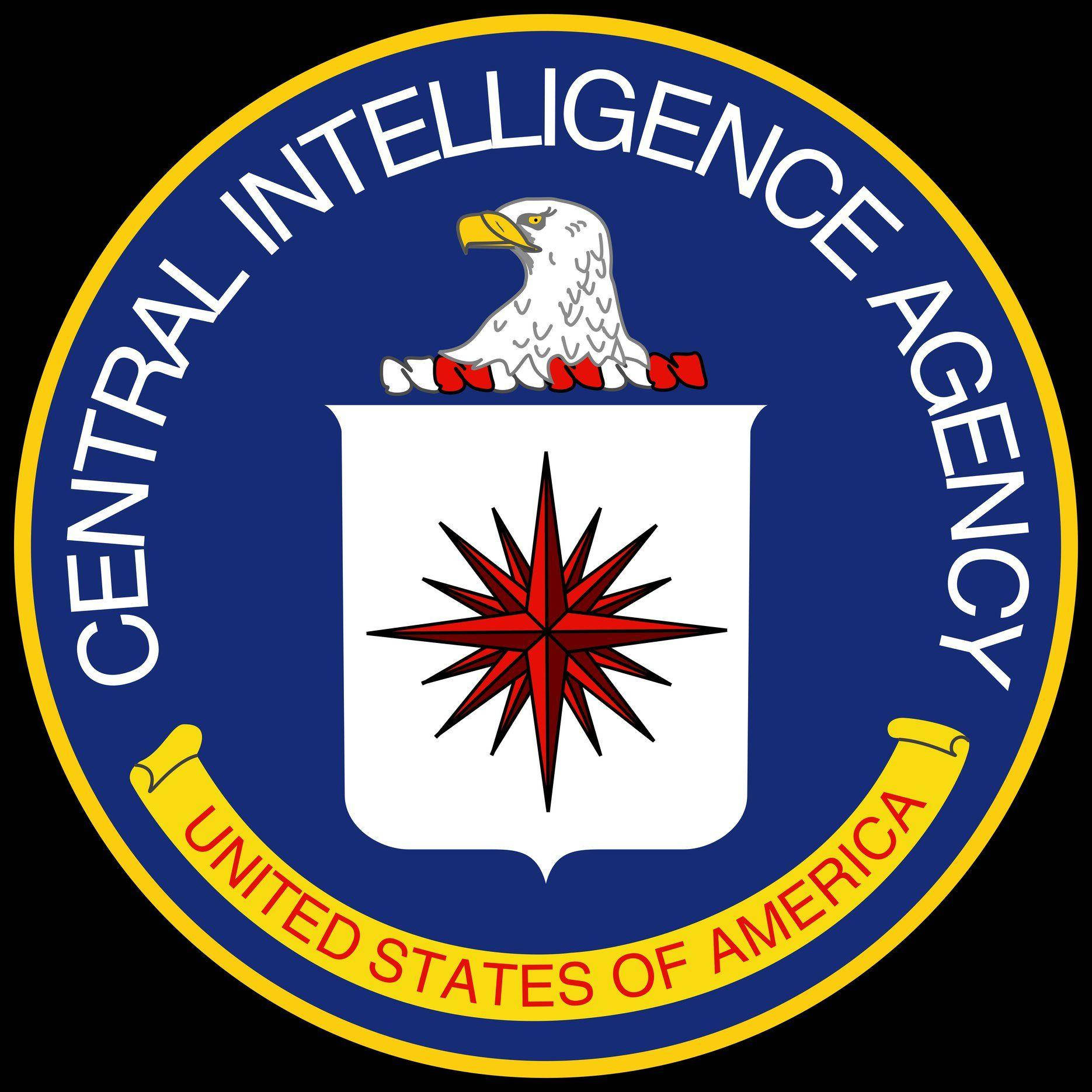 Cia 桌布 壁紙 — 官方中央情報局印章，藍色背景上有一隻白鷹站在帶有紅色羅盤玫瑰的盾牌上。