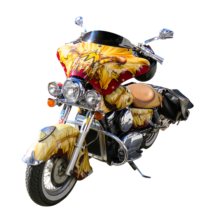 客製火焰塗裝摩托車 壁紙
