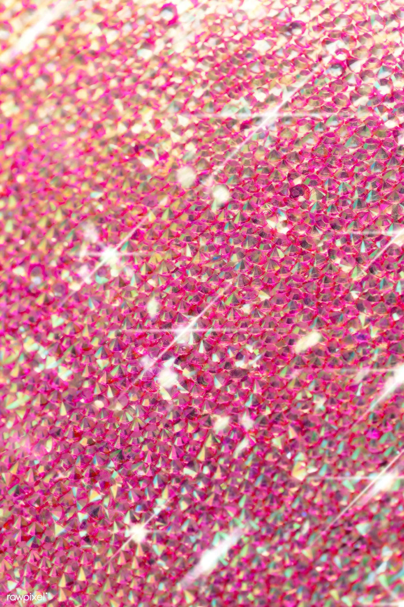 High Resolution Glitter 桌布 壁紙 — 密集的粉紅色亮粉粒子捕捉明亮光線，帶有閃爍高光的迷人特寫。