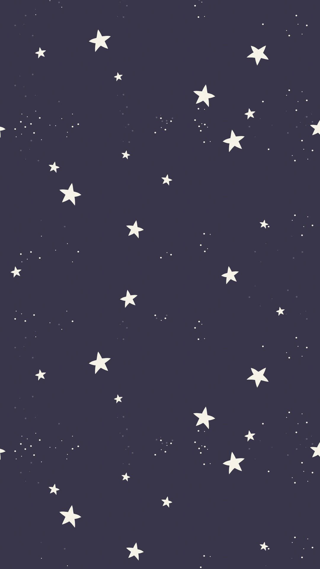 簡單動圖 桌布 壁紙 — 寧靜的夜空，充滿了散落的白色星星和微小斑點，背景是深紫色。