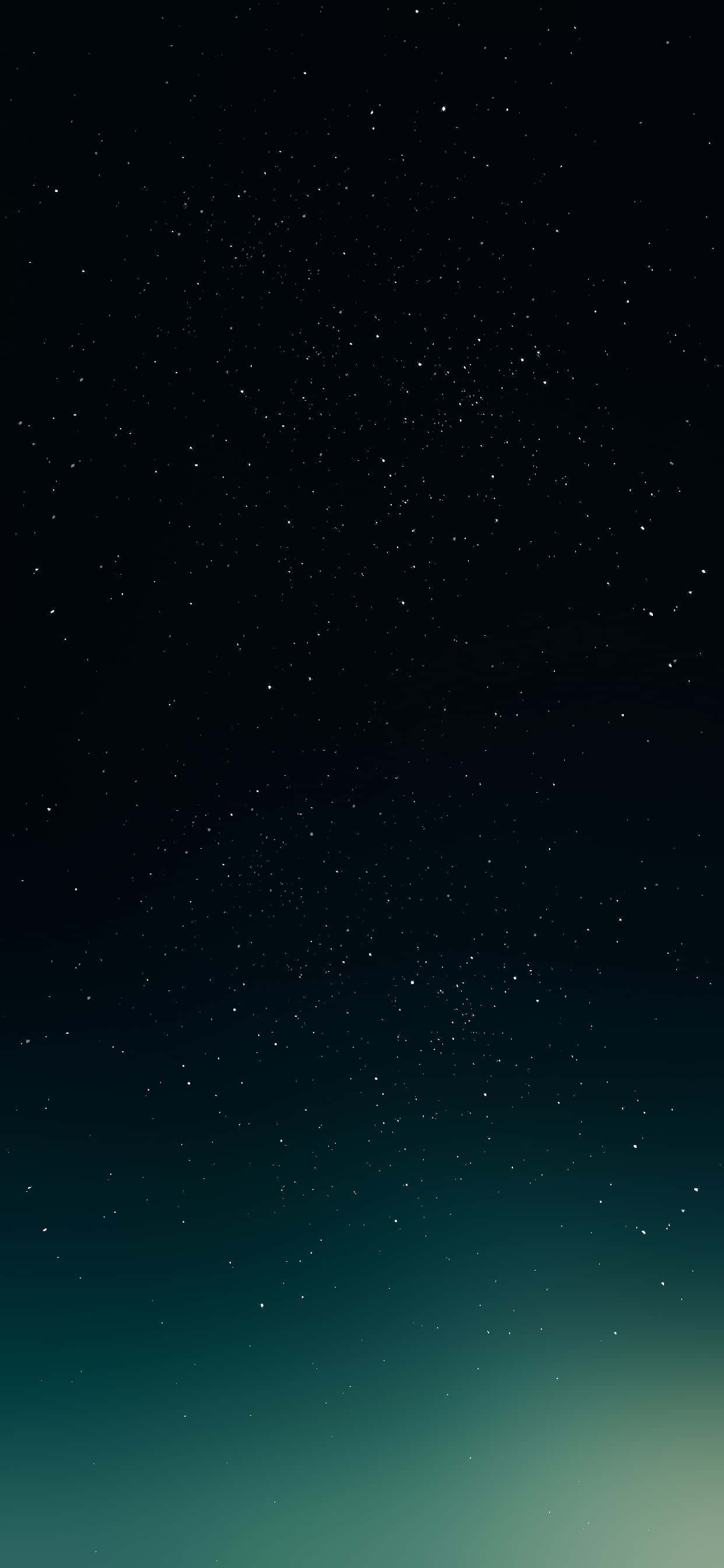 Black Stars iPhone 桌布 壁紙 — 寧靜的夜空，在漸層青綠色的地平線之上，佈滿了無數的星星。