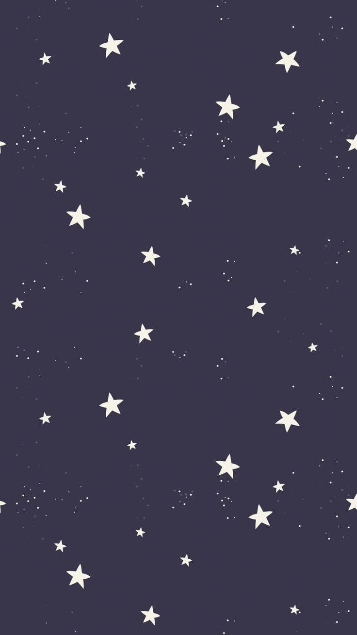 Simple iPhone 桌布 壁紙 — 寧靜的夜空，深紫色背景上佈滿散落的白色星星和微小斑點。