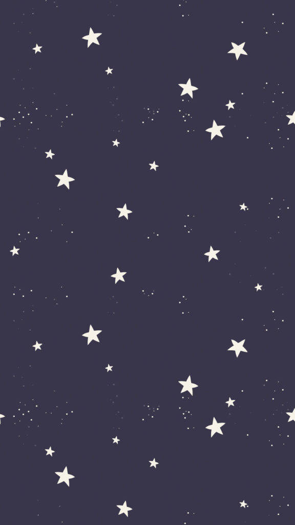 簡約手機 桌布 壁紙 — 寧靜的夜空，深藍色背景上散佈著白色星星。