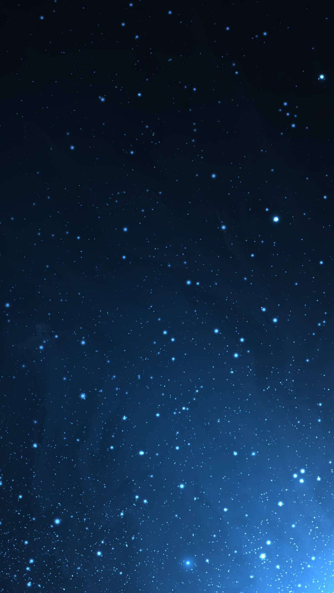 夜空 桌布 壁紙 — 寧靜的夜空，深靛藍背景下佈滿閃爍的藍色星星。