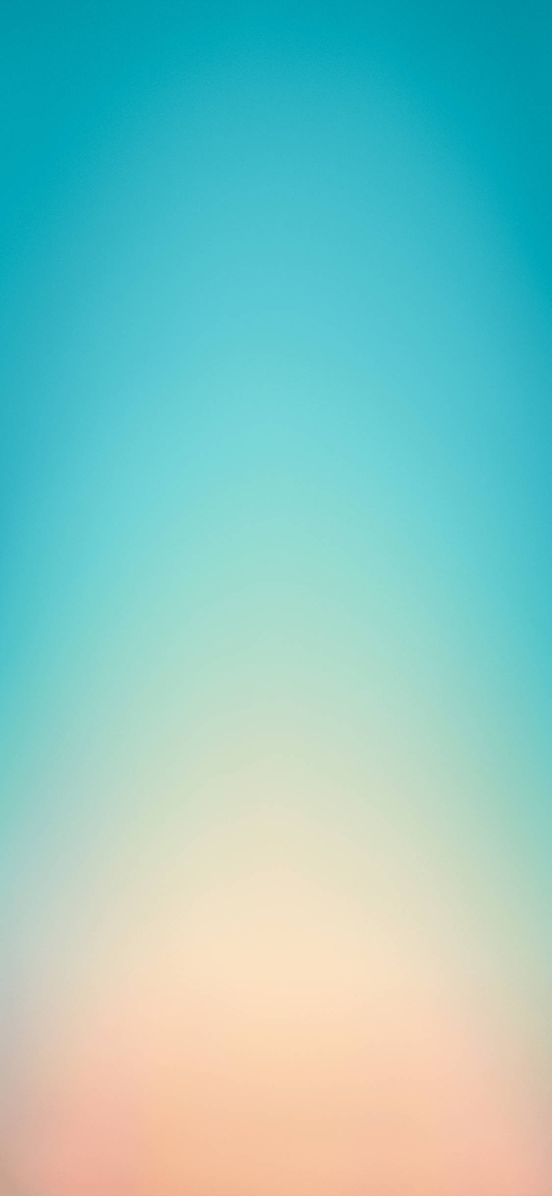 Apple iPhone 預設 桌布 壁紙 — 寧靜的漸變桌布，從頂部的青藍色過渡到底部的柔和蜜桃色。
