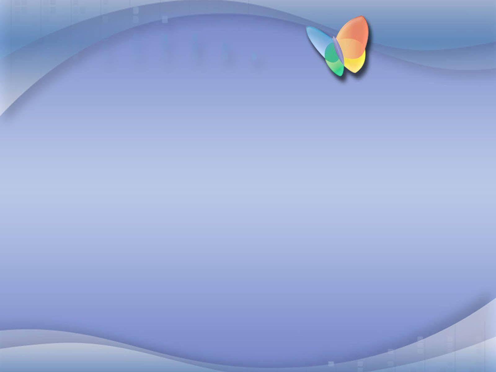 Software 桌布 壁紙 — 寧靜的藍色漸變背景，帶有柔和波浪圖案，角落有一隻色彩繽紛的抽象蝴蝶。
