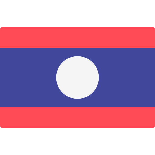 Laos 桌布 壁紙 — 寮國國旗的清晰數位渲染，帶有紅、藍、白橫條和中央白色圓圈。