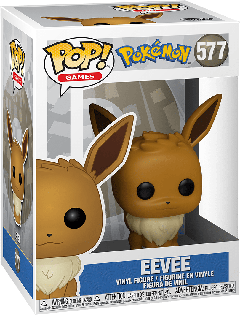 伊布 桌布 壁紙 — 寶可夢系列577的伊布Funko Pop! 乙烯基公仔，展示於附有透明塑膠窗的原裝盒內。