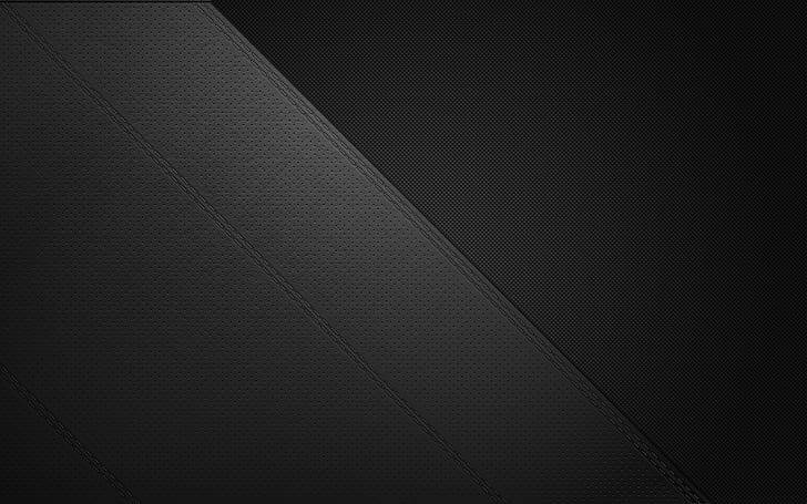 黑色皮革面板，帶有對角縫線和紋理表面。 — 碳纖維 壁紙