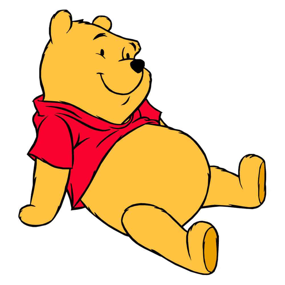小熊維尼穿著紅色襯衫坐著微笑 — Winnie the pooh GIF 壁紙