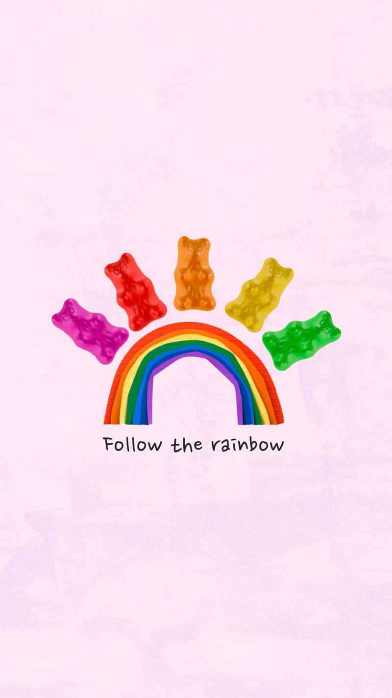 小熊軟糖與美學LGBT彩虹 壁紙