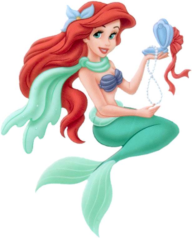 小美人魚愛麗兒與貝殼 壁紙