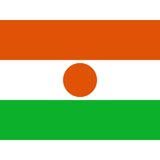 Niger 桌布 壁紙 — 尼日國旗由橙色、白色和綠色的橫條組成，白色條帶中央有一個橙色圓圈。