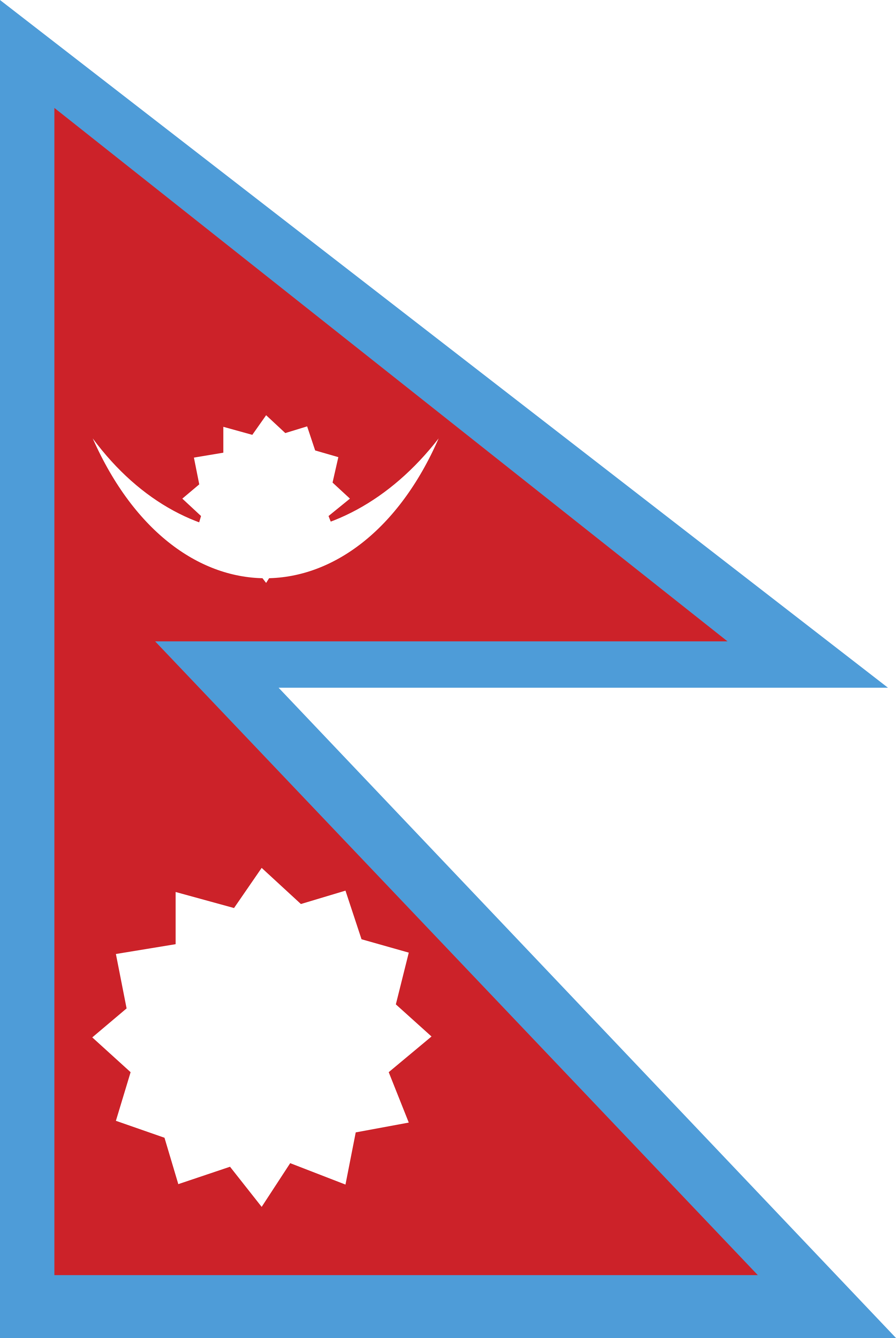 Flag 桌布 壁紙 — 尼泊爾國旗由兩個紅色三角形組成，上面有白色符號，背景為黑色，邊框為藍色。