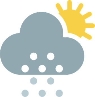 局部多雲伴陽光與雪花 壁紙