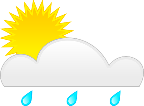 局部多雲降雨太陽圖標 壁紙