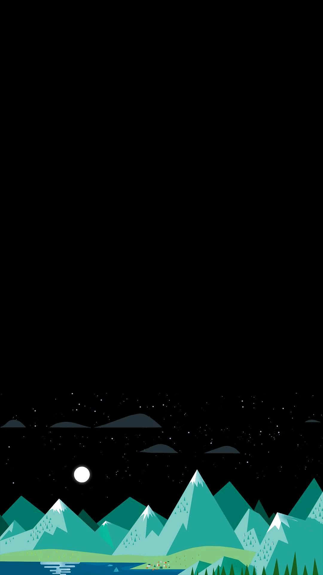 山景湖泊與星空 壁紙