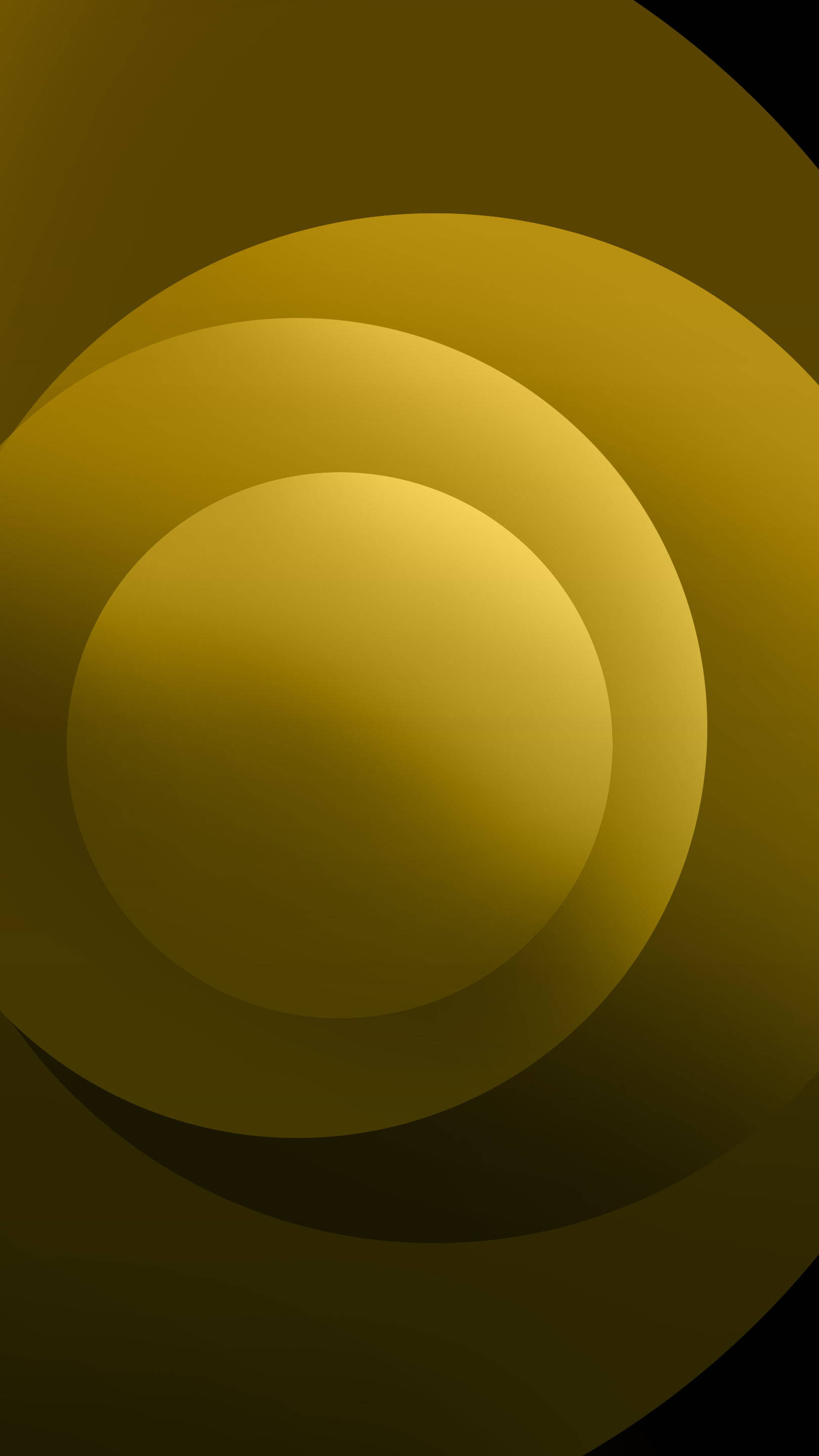 circles 桌布 壁紙 — 嵌套發光的金色圓圈在黑暗背景下散發溫暖，形成極簡抽象構圖。