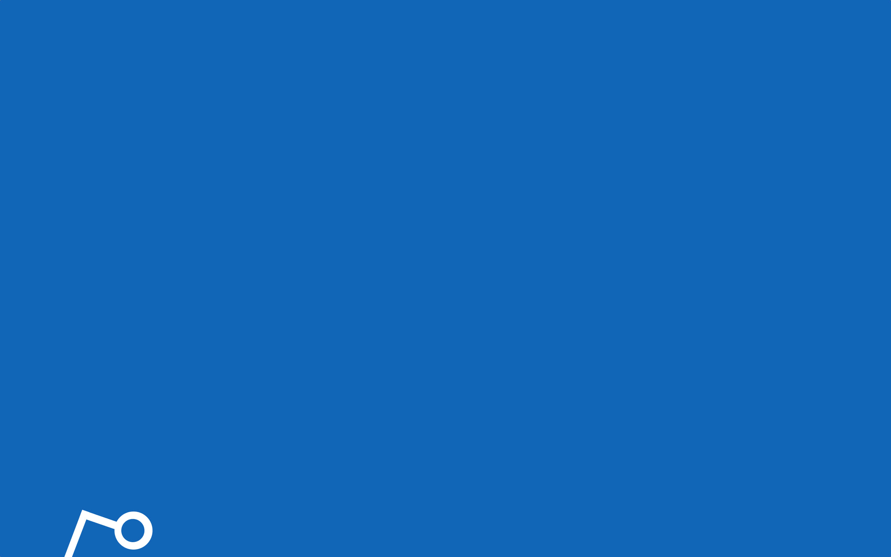 Minimalist Blue 桌布 壁紙 — 左下角帶有細小白色抽象線條圖案的簡約藍色背景。