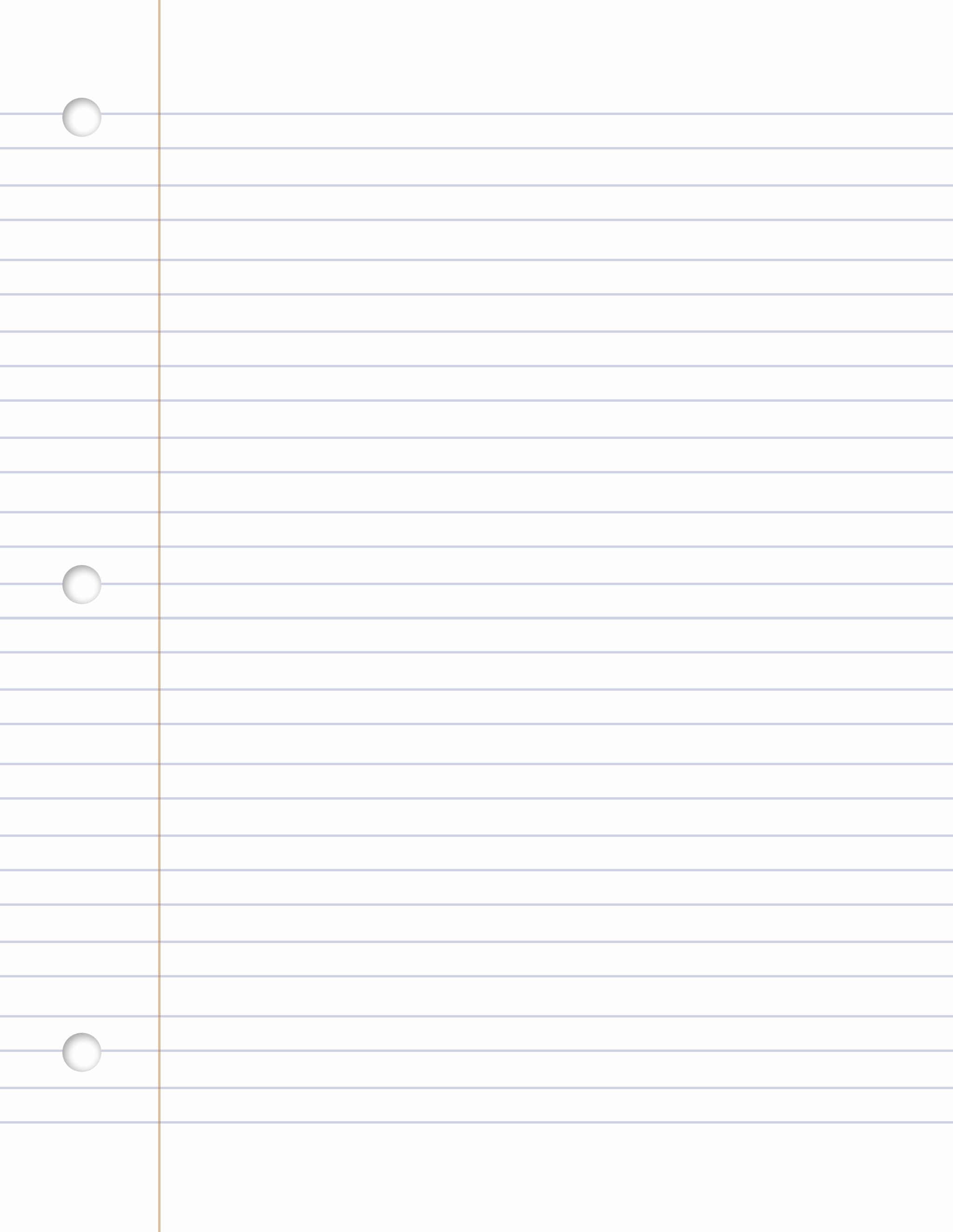 Notebook 桌布 壁紙 — 左邊打有三個孔的空白橫線筆記本紙。
