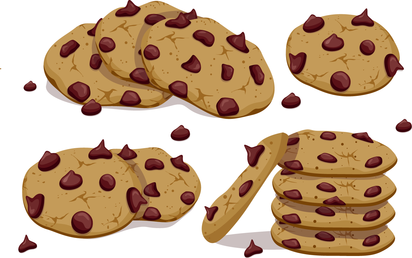 巧克力碎片餅乾插畫 壁紙